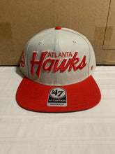 Load image into Gallery viewer, Atlanta Hawks NBA '47 Brand Gray Script Captain Adjustable Snapback Hat - Casey's Sports Store