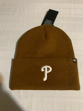 Load image into Gallery viewer, Philadelphia Phillies MLB '47 Carhartt Mens Brown Cuff Knit Beanie Hat - Casey's Sports Store