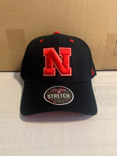 Load image into Gallery viewer, Nebraska Cornhuskers NCAA Zephyr Black Stretch Fit One Size Hat Cap - Casey's Sports Store