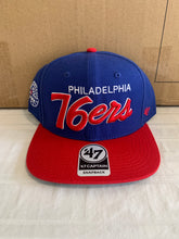 Load image into Gallery viewer, Philadelphia 76ers NBA '47 Brand Blue Script Captain Adjustable Snapback Hat - Casey's Sports Store