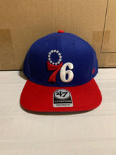 Load image into Gallery viewer, Philadelphia 76ers NBA '47 Brand Blue Two Tone Adjustable Snapback Hat - Casey's Sports Store
