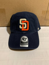 Load image into Gallery viewer, San Diego Padres Throwback MLB '47 Brand Blue Clean Up One Size Adjustable Hat - Casey's Sports Store