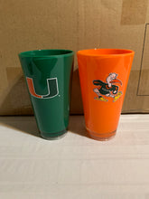 Load image into Gallery viewer, Miami Hurricanes NCAA Set of 2 20oz Plastic Tumbler Cup Duck House - Casey's Sports Store