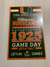 Load image into Gallery viewer, Miami Hurricanes 17" x 11" Wood Decorative Indoor Sign Wincraft - Casey's Sports Store