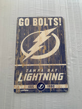 Load image into Gallery viewer, Tampa Bay Lightning NHL 17" x 11" Wood Sign Decorative Slogan Wincraft - Casey's Sports Store