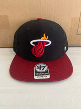 Load image into Gallery viewer, Miami Heat NBA '47 Brand Black Mens Captain Adjustable Snapback Hat - Casey's Sports Store