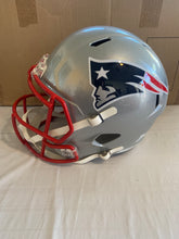 Load image into Gallery viewer, New England Patriots NFL Riddell Speed Full Size Silver Replica Helmet - Casey's Sports Store