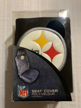 Load image into Gallery viewer, Pittsburgh Steelers NFL Fremont Die Black Poly-Velour Seat Cover - Casey's Sports Store