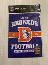 Load image into Gallery viewer, Denver Broncos NFL Throwback Embossed Metal Wall Sign 16" x 12" With Magnet - Casey's Sports Store