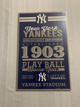 Load image into Gallery viewer, New York Yankees MLB 17" x 11" Wood Sign Decorative Established Design Wincraft - Casey's Sports Store