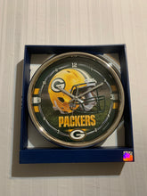 Load image into Gallery viewer, Green Bay Packers NFL Round 12" Chrome Clock Wincraft - Casey's Sports Store