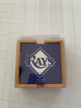 Load image into Gallery viewer, Tampa Bay Rays MLB The Memory Company Set of 4 Square Blue Coasters - Casey's Sports Store