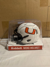 Load image into Gallery viewer, Miami Hurricanes NCAA Riddell Speed White Lunar Alternate Mini Helmet - Casey's Sports Store