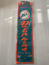 Load image into Gallery viewer, Miami Dolphins NFL Super Bowl VII Heritage Banner Embroidered Wool 8" X 32" - Casey's Sports Store