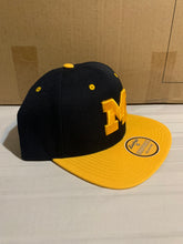 Load image into Gallery viewer, Michigan Wolverines NCAA Zephyr Blue Two Tone Captain Snapback Hat - Casey's Sports Store