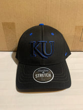 Load image into Gallery viewer, Kansas Jayhawks NCAA Zephyr Black One Size Stretch Fit Hat Cap - Casey's Sports Store