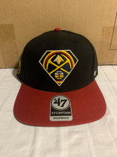 Load image into Gallery viewer, Denver Nuggets NBA '47 Brand Black Two Tone Captain Adjustable Snapback Hat - Casey's Sports Store