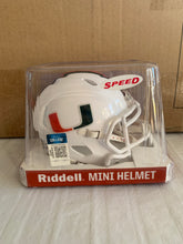Load image into Gallery viewer, Miami Hurricanes NCAA Riddell Speed White Mini Helmet - Casey's Sports Store
