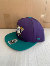 Load image into Gallery viewer, Anaheim Ducks Throwback NHL '47 Brand Purple Adjustable Captain Snapback Hat - Casey's Sports Store