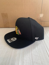 Load image into Gallery viewer, Chicago Blackhawks NHL '47 Brand Black Adjustable Captain Snapback Hat - Casey's Sports Store