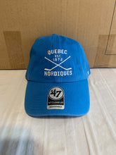 Load image into Gallery viewer, Quebec Nordiques NHL '47 Brand Throwback Blue Clean Up Adjustable Hat - Casey's Sports Store
