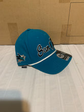 Load image into Gallery viewer, San Jose Sharks NHL '47 Brand Teal MVP DP Script Adjustable Snapback Hat - Casey's Sports Store