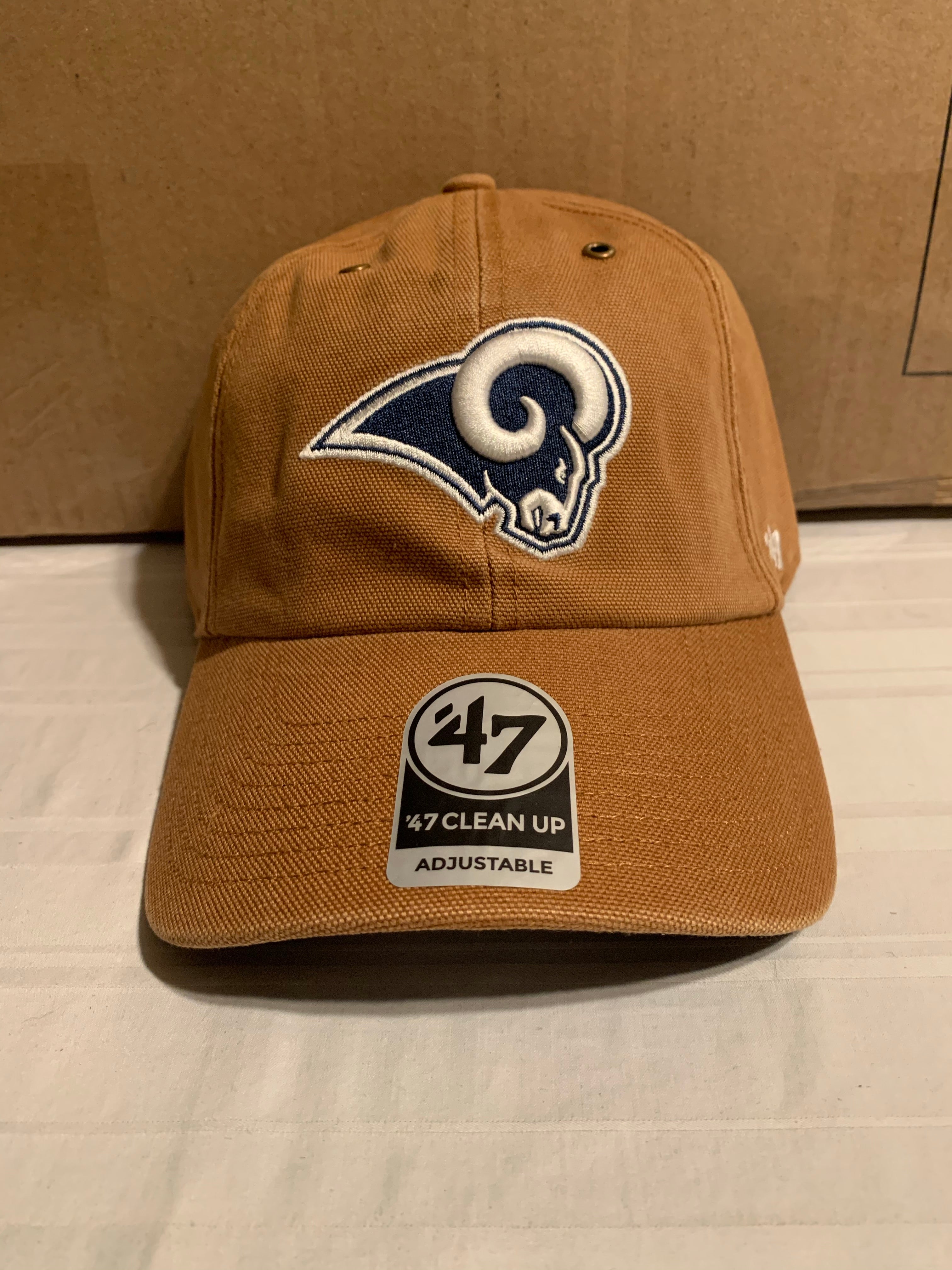 Los Angeles Rams NFL '47 Brand Carhartt Mens Brown Clean Up Adjustable Hat