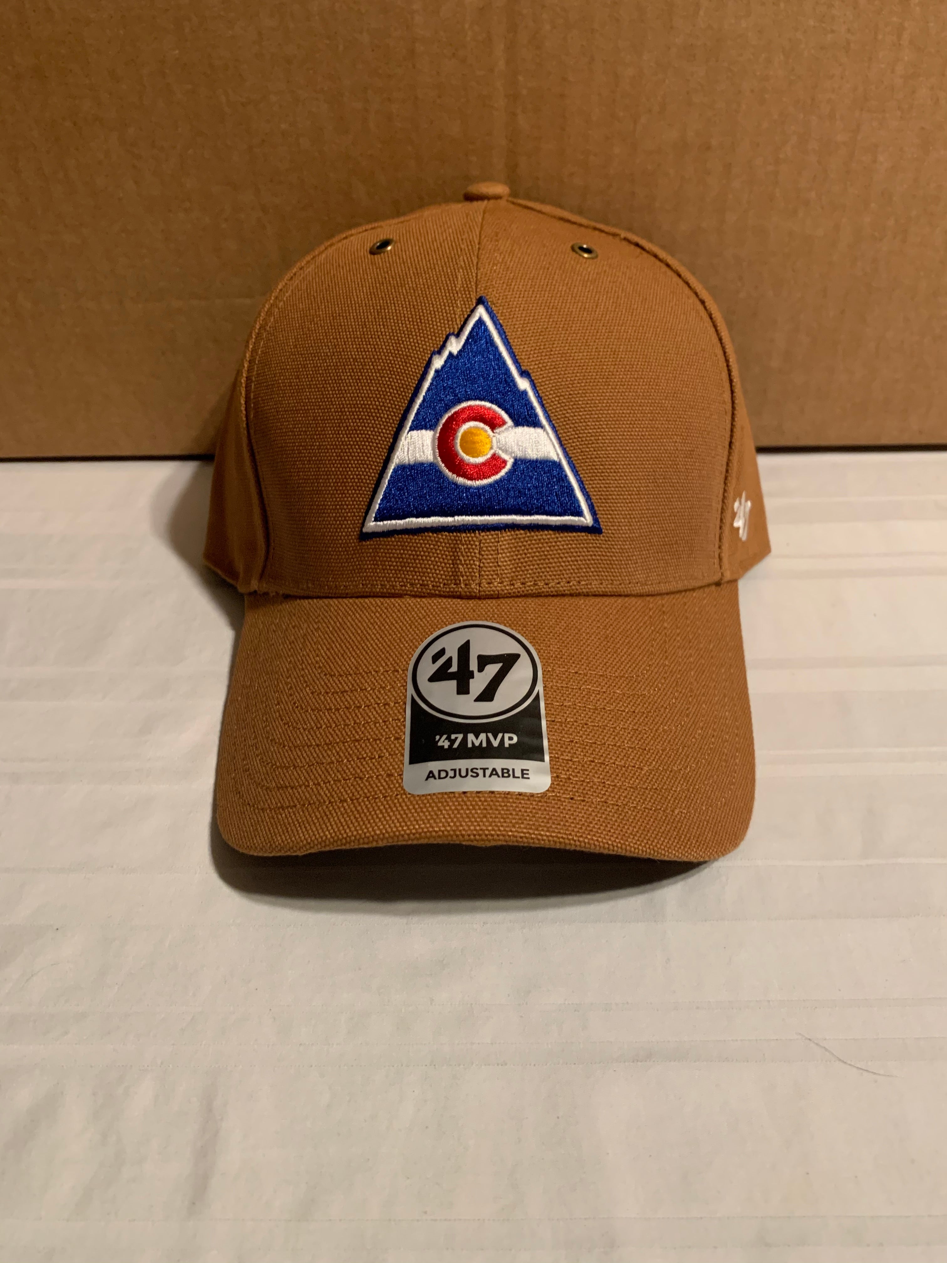 Colorado Rockies Throwback NHL '47 Carhartt Mens Brown MVP Adjustable Hat  Cap