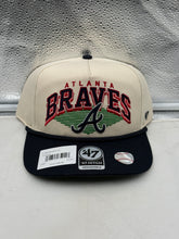 Load image into Gallery viewer, Atlanta Braves MLB '47 Brand Natural Two Tone Rope Hitch Adjustable Snapback Hat showcasing stylish design and adjustable fit, perfect for true fans of Atlanta Braves hat.
