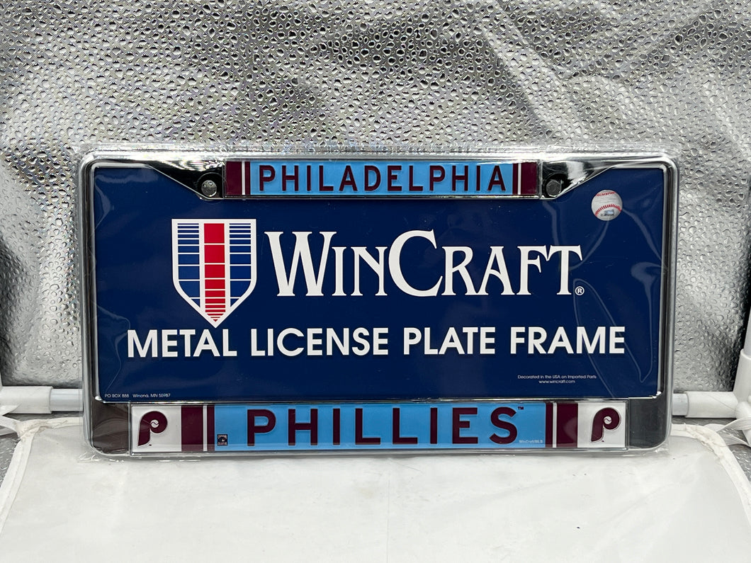 Philadelphia Phillies MLB Throwback Blue Laser Cut License Plate Frame Wincraft - Casey's Sports Store