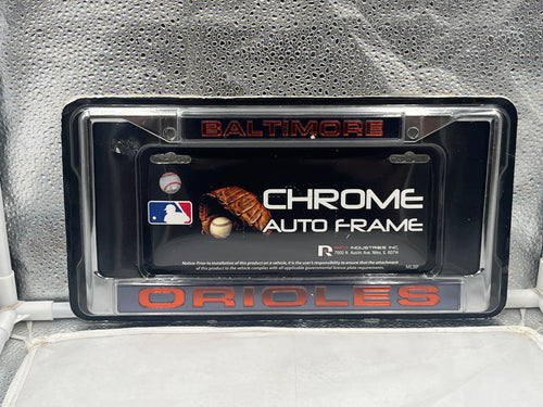 Baltimore Orioles MLB Laser Cut License Plate Frame by WinCraft showcasing durable construction and eye-catching design with iconic team colors.