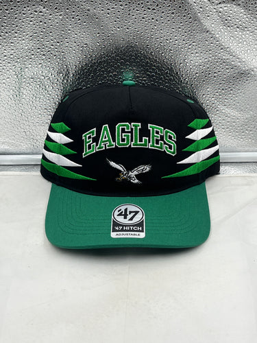 Philadelphia Eagles NFL 47 Throwback Black Diamond Hitch Snapback Adjustable Hat featuring a stylish design for fans of the team, perfect for game day.