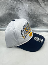 Load image into Gallery viewer, California Golden Bears NCAA &#39;47 Brand White TT Hitch Adjustable Snapback Hat styled with casual attire, perfect for game day and everyday wear.
