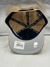 Load image into Gallery viewer, Side view of the Miami Hurricanes NCAA &#39;47 Brand Khaki Hitch Rope Adjustable Snapback Hat highlighting the adjustable snapback closure for a comfortable fit.
