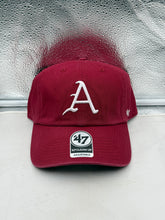 Load image into Gallery viewer, Arkansas Razorbacks NCAA '47 Brand Throwback Red Clean Up Adjustable Hat
