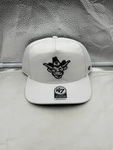 Load image into Gallery viewer, Texas Longhorns NCAA &#39;47 Brand Throwback White Hitch Adjustable Snapback Hat showcasing the iconic team logo.
