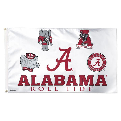Alabama Crimson Tide Throwback NCAA 3' x 5' Deluxe Team Flag Wincraft - Casey's Sports Store