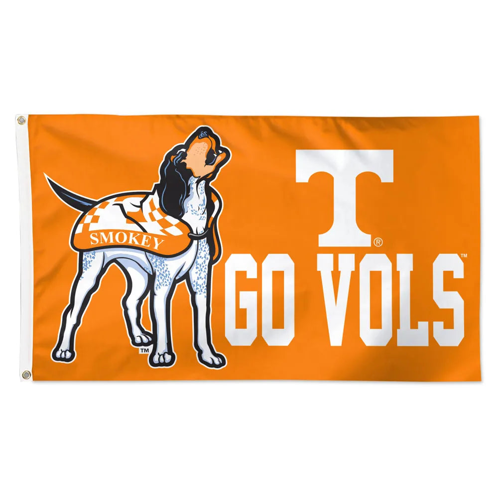 Tennessee Volunteers NCAA Mascot Orange 3' x 5' Deluxe Team Flag from WinCraft, perfect for showcasing team pride at home or events.