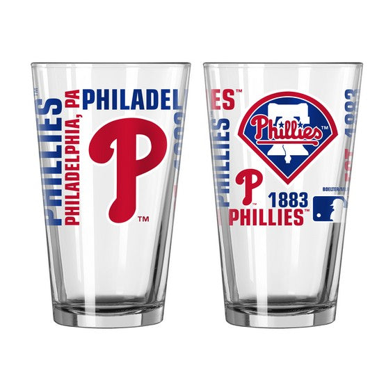 Philadelphia Phillies MLB 2-Pack of 16oz Pint Glass Cup Mug Logo Brands - Casey's Sports Store