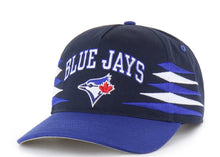 Load image into Gallery viewer, Toronto Blue Jays MLB '47 Brand Blue TT Diamond Hitch Adjustable Snapback Hat
