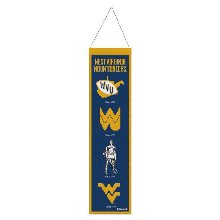 West Virginia Mountaineers NCAA Heritage Banner Embroidered Wool 8