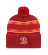 Load image into Gallery viewer, Tampa Bay Buccaneers NFL '47 Brand Throwback Winter Beanie Knit Ski Cap Hat - Stylish Tampa Bay Buccaneers Beanie for cold weather.
