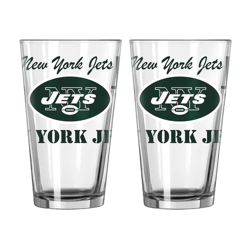 New York Jets NFL Pack of 2 16oz Spirit Pint Glass Logo Brands - Casey's Sports Store