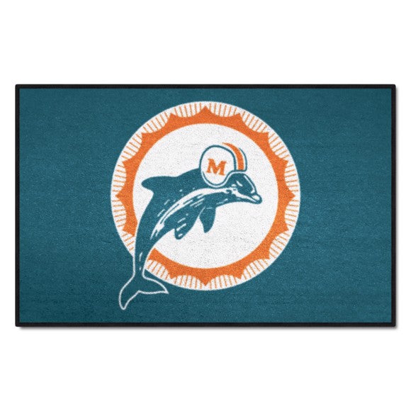 Miami Dolphins NFL Throwback Starter Mat Rug 19” X 30” Fanmats - Casey's Sports Store
