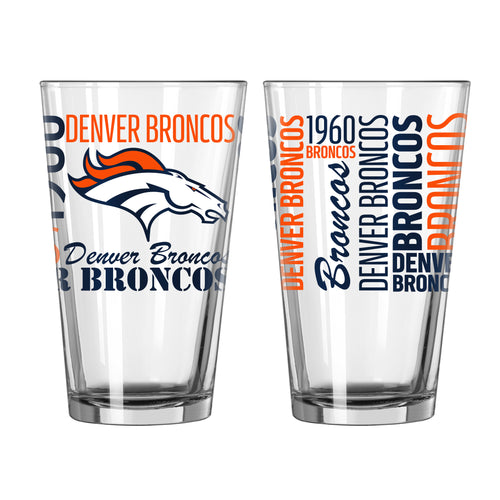 Denver Broncos NFL Pack of 2 16oz Spirit Pint Glass Logo Brands - Casey's Sports Store