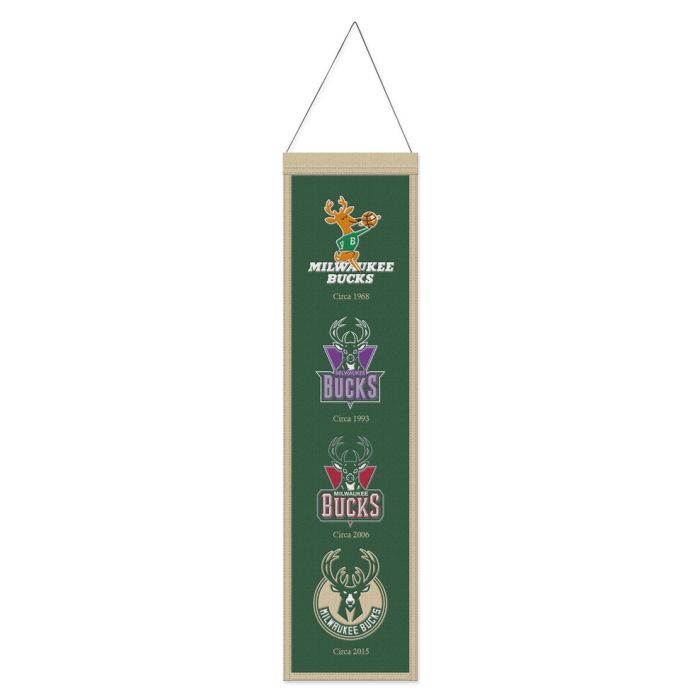 Milwaukee Bucks NBA Heritage Banner Embroidered Wool 8