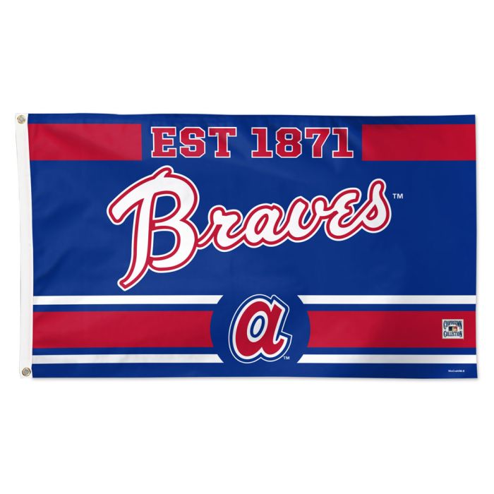 Atlanta Braves MLB Throwback Blue Deluxe 3' x 5' Flag Wincraft - Casey's Sports Store