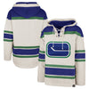 Vancouver Canucks NHL '47 Throwback Natural Lacer Men's Hoodie Size L Brand New, perfect for fans seeking a stylish Vancouver Canucks Hoodie.