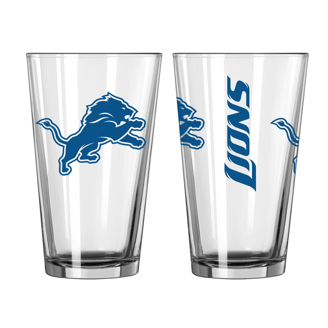 Detroit Lions NFL Set of 16oz Pint Glass Cup Mug Logo Brands - Casey's Sports Store