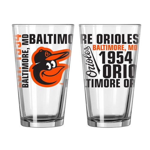 Baltimore Orioles MLB 2-Pack of 16oz Pint Glass Cup Mug Logo Brands - Casey's Sports Store
